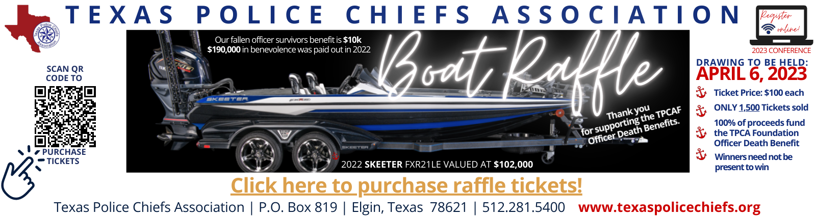TPCA Boat Raffle April 6, 2023